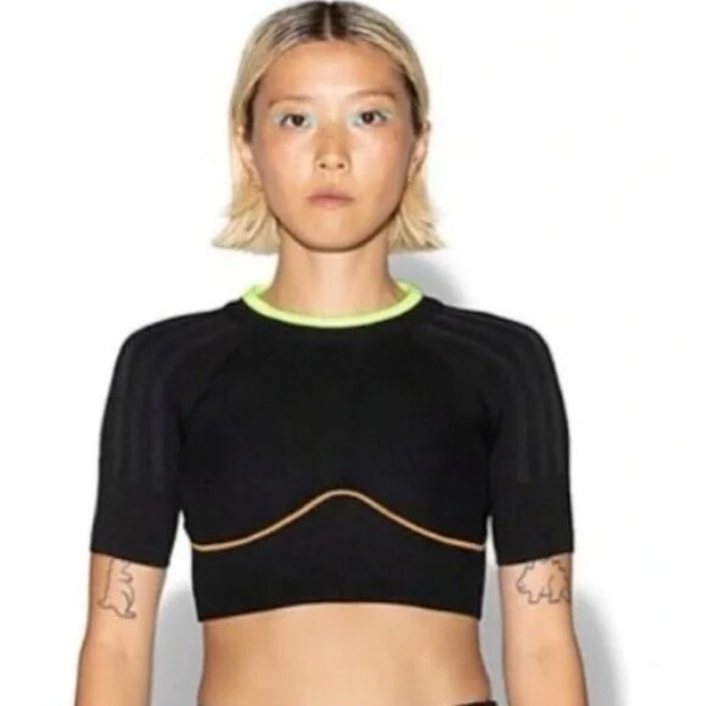 Adidas Beyonce Ivy Park Collab Knit Crop Top Drip 2.2 High Neck Black Small